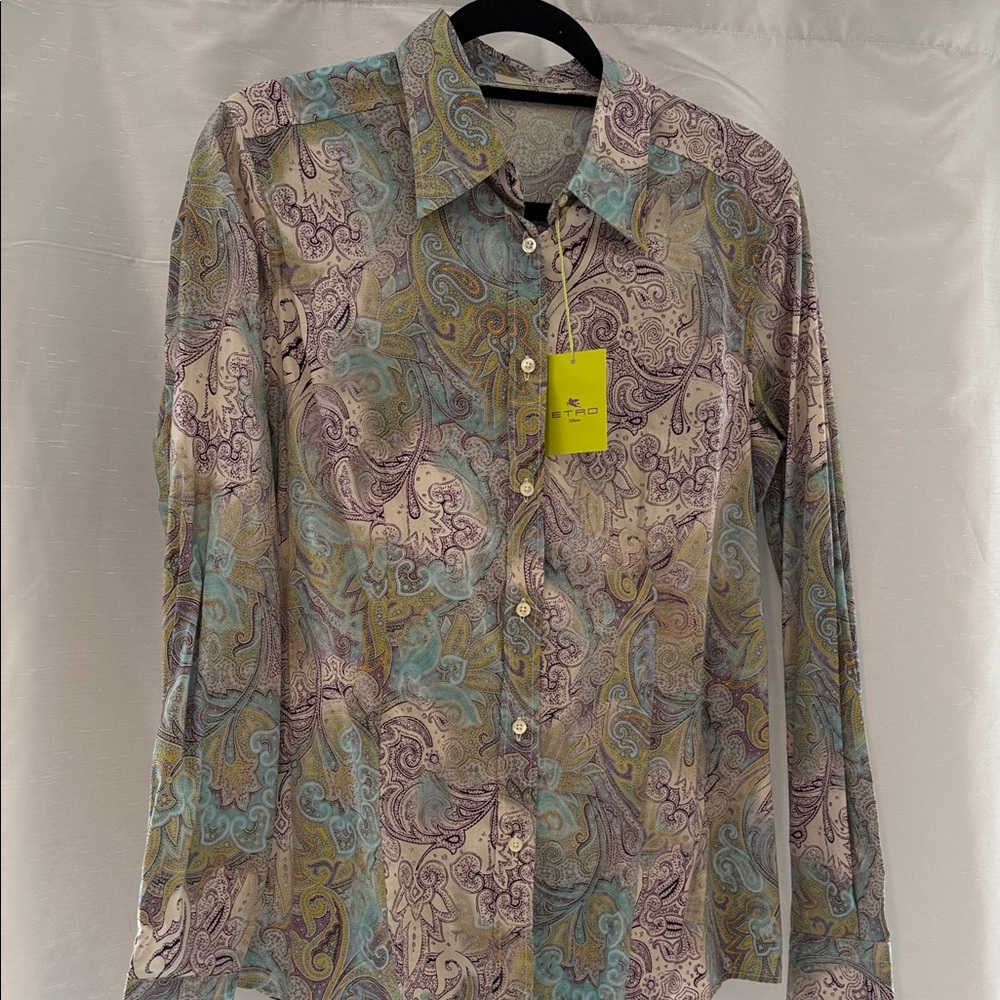 Etro Blue and Purple Paisley Women’s Shirt